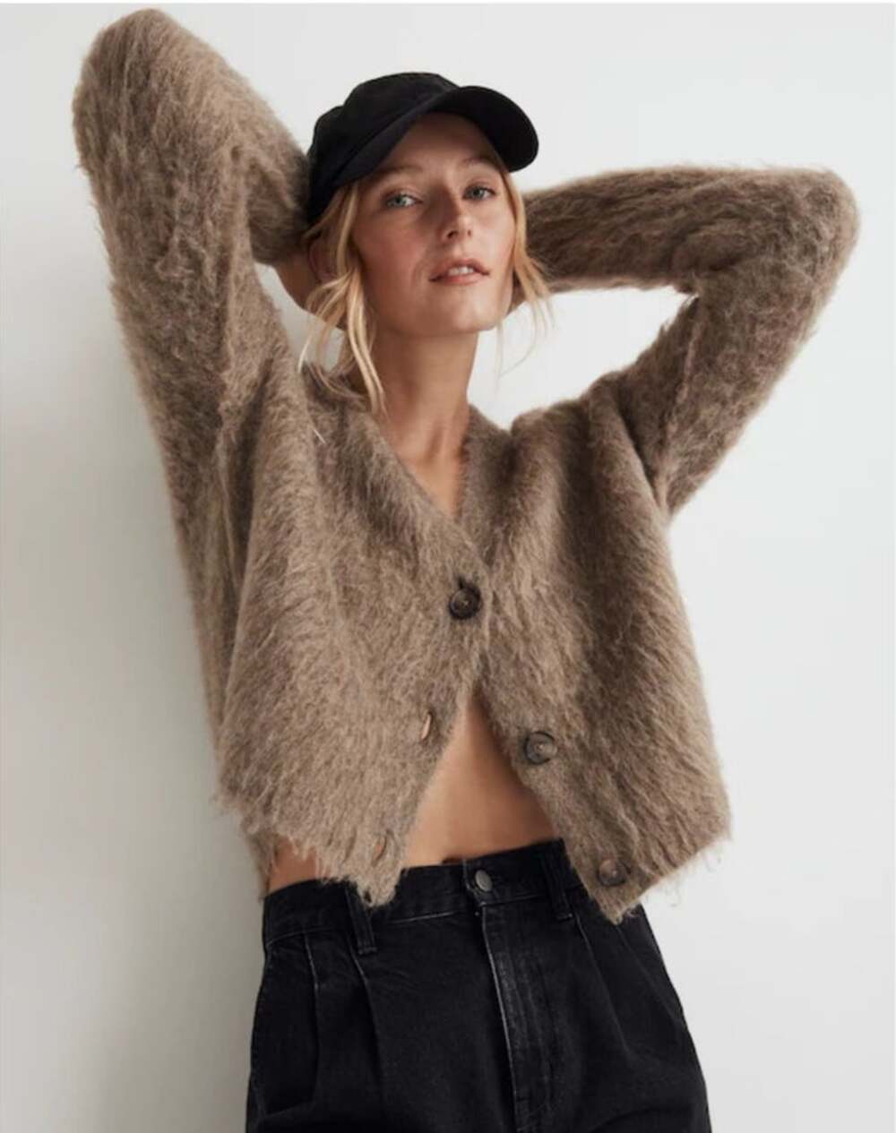 Madewell Brushed V Neck Cardigan
